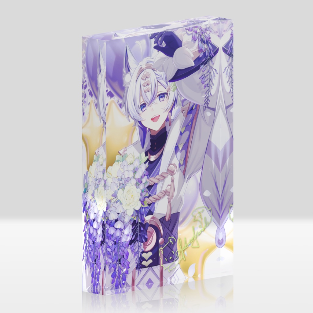 白狼かなで 1周年記念 アクリルブロック