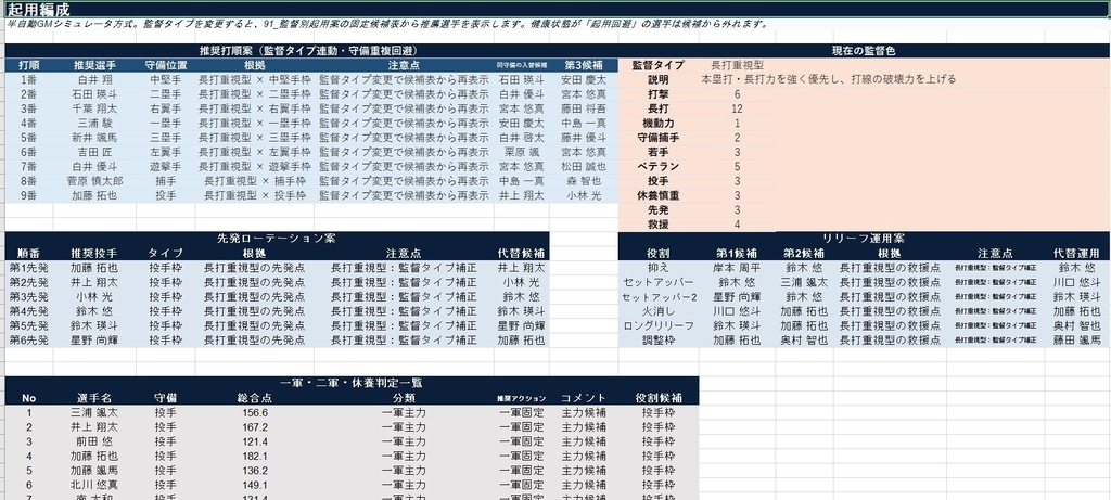 プロ野球GM・監督シミュレータ