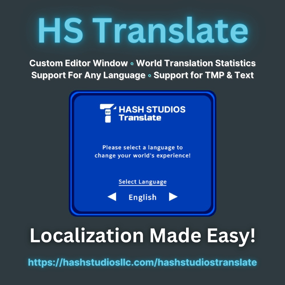 Hash Studios Translate / ハッシュスタジオ翻訳 [UdonSharp] [SDK3]