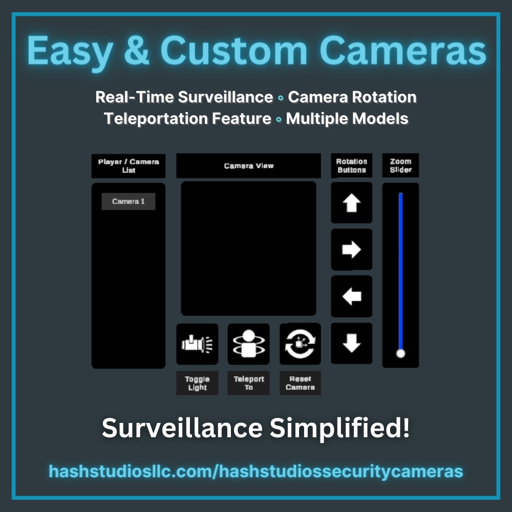 Hash Studios Security Cameras /  ハッシュスタジオセキュリティカメラ [UdonSharp] [SDK3]