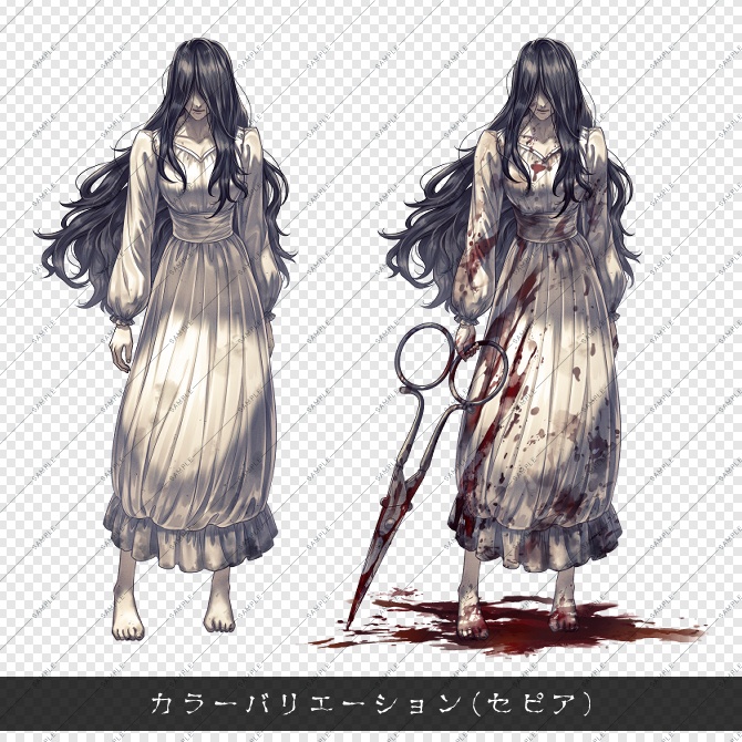 【立ち絵素材】ホラー系女性セット