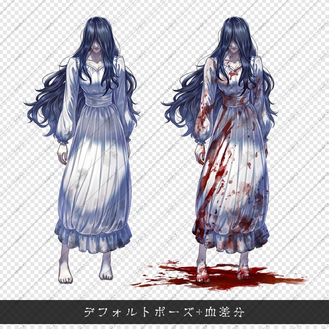 【立ち絵素材】ホラー系女性セット