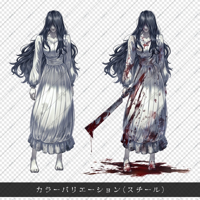 【立ち絵素材】ホラー系女性セット