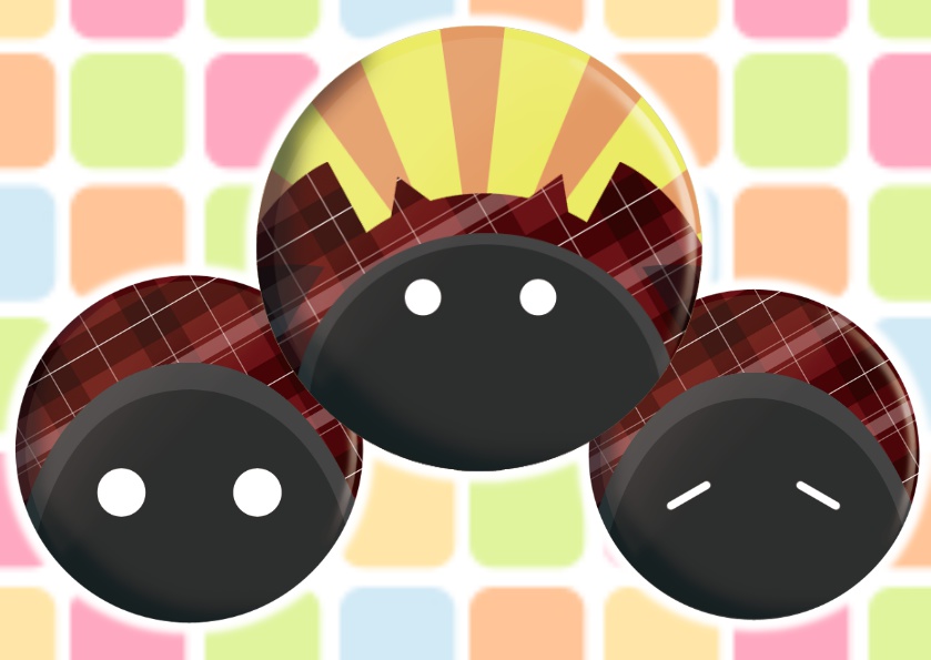 はんてんおばけ　3個セット缶バッジ