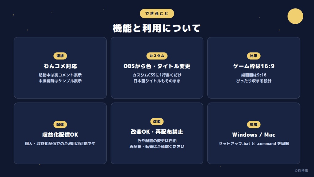配信画面レイアウト ポップ 9色 OBSシーンセット同梱