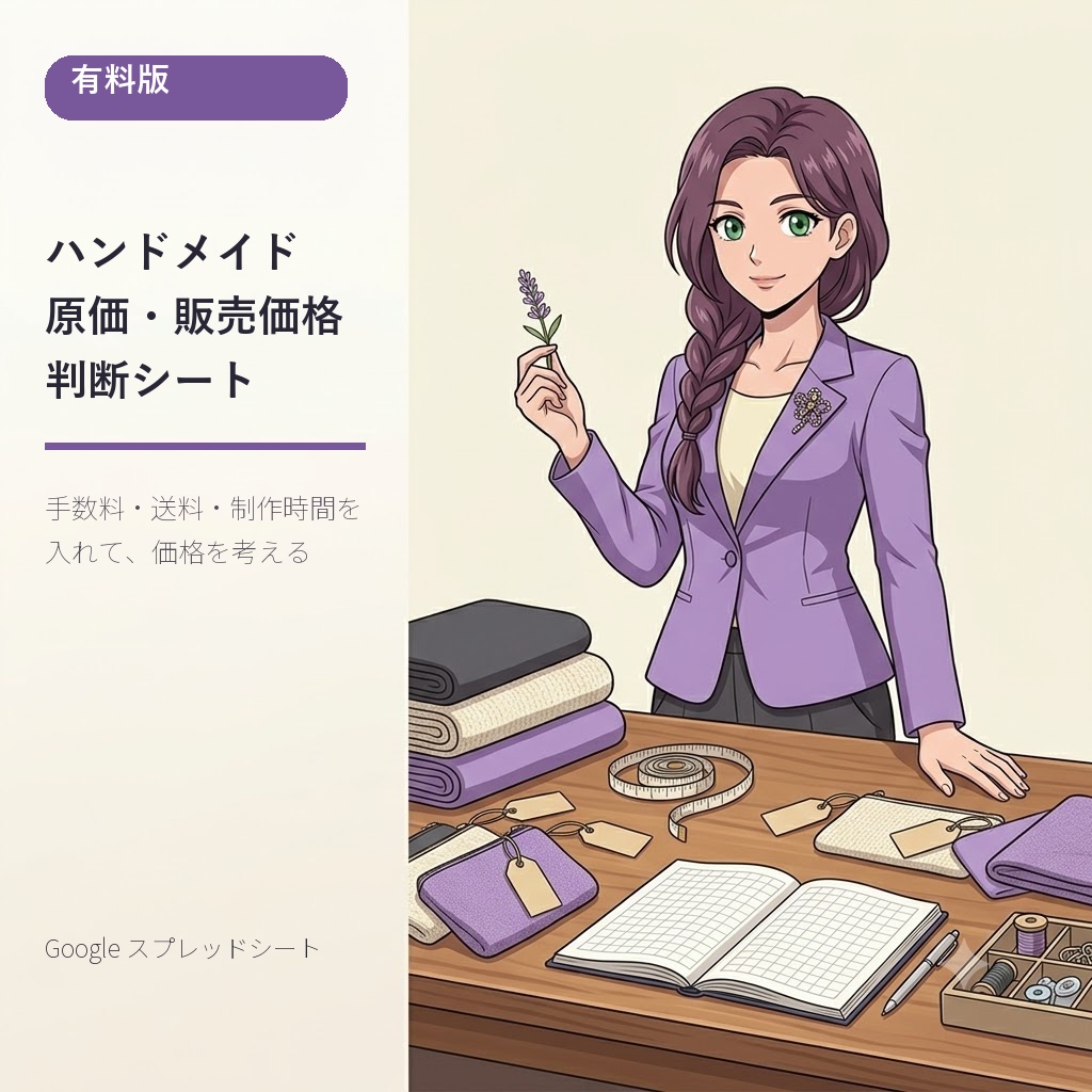 ハンドメイド原価・価格判断シート【有料版】Googleスプレッドシート