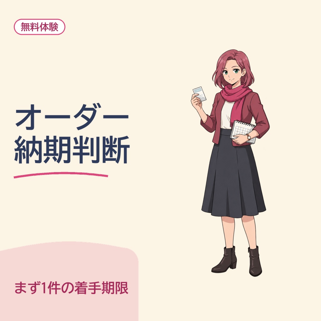 オーダー納期判断【無料体験版】Googleスプレッドシート