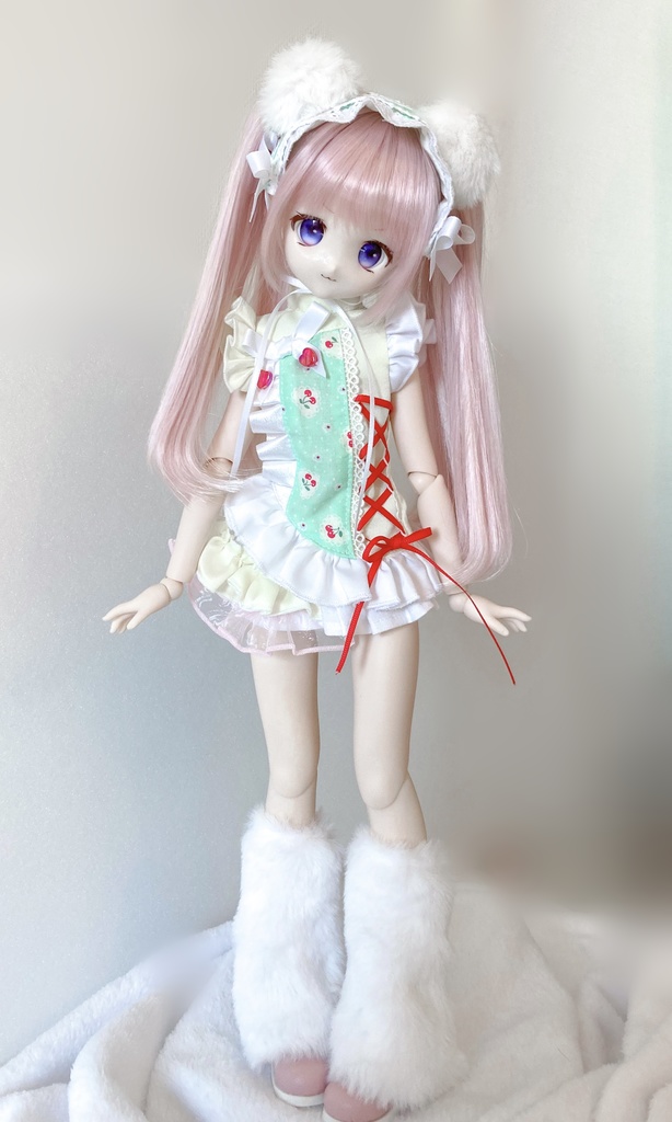 くまさんお耳つき!ぷりちー♡アシメ服 ちぇりー×赤リボン