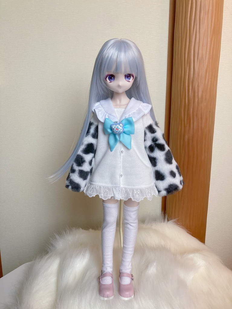 お袖もふもふ♡ダルメシアン柄セーラーワンピ