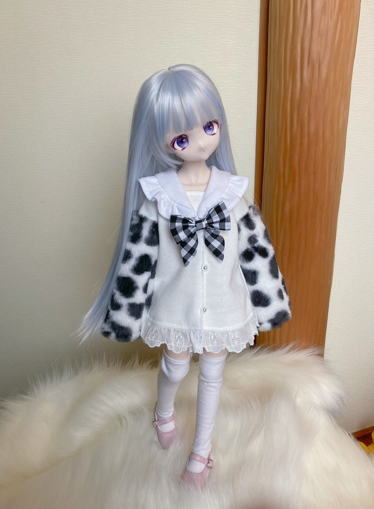 お袖もふもふ♡ダルメシアン柄セーラーワンピ