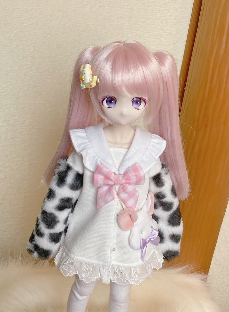 お袖もふもふ♡ダルメシアン柄セーラーワンピ