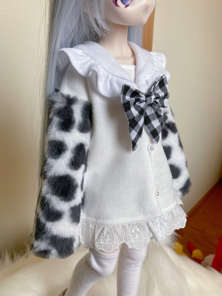 お袖もふもふ♡ダルメシアン柄セーラーワンピ