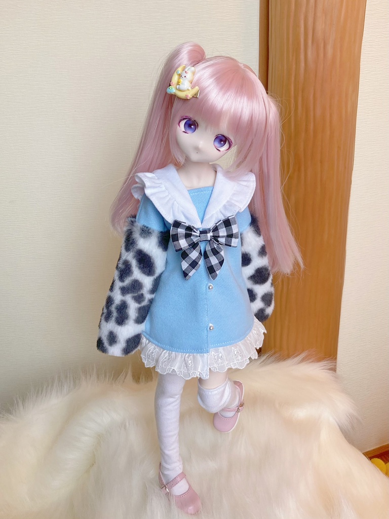 お袖もふもふ♡ダルメシアン柄セーラーワンピ