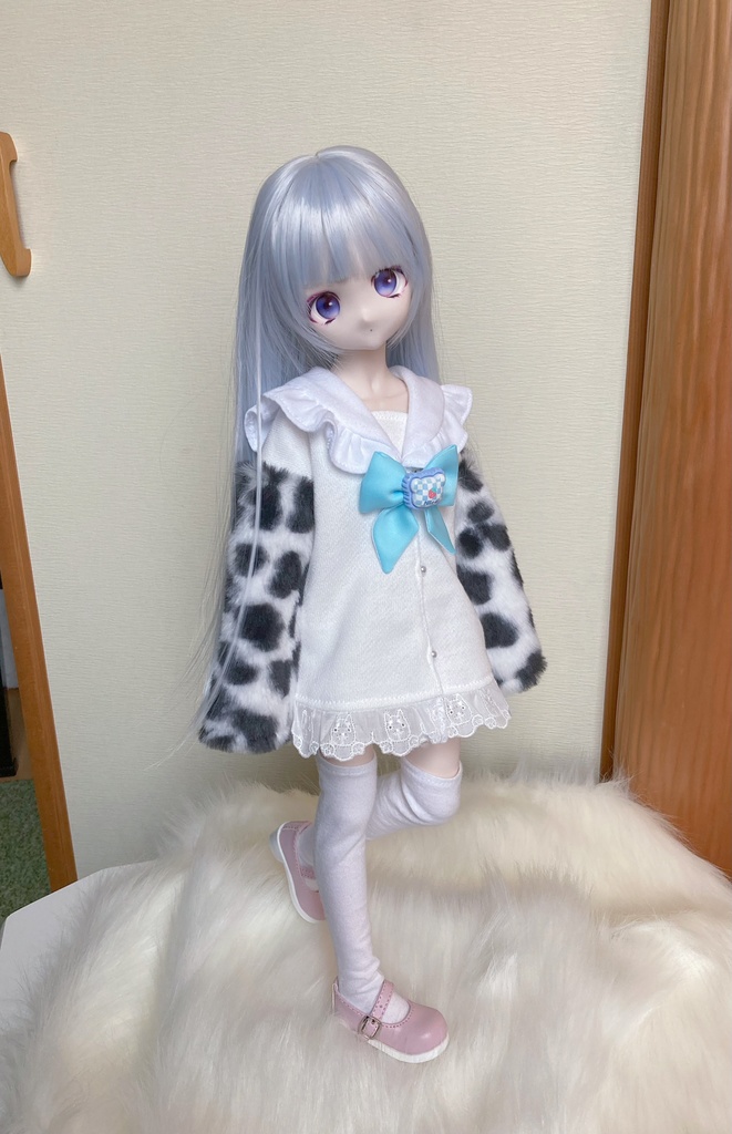 お袖もふもふ♡ダルメシアン柄セーラーワンピ