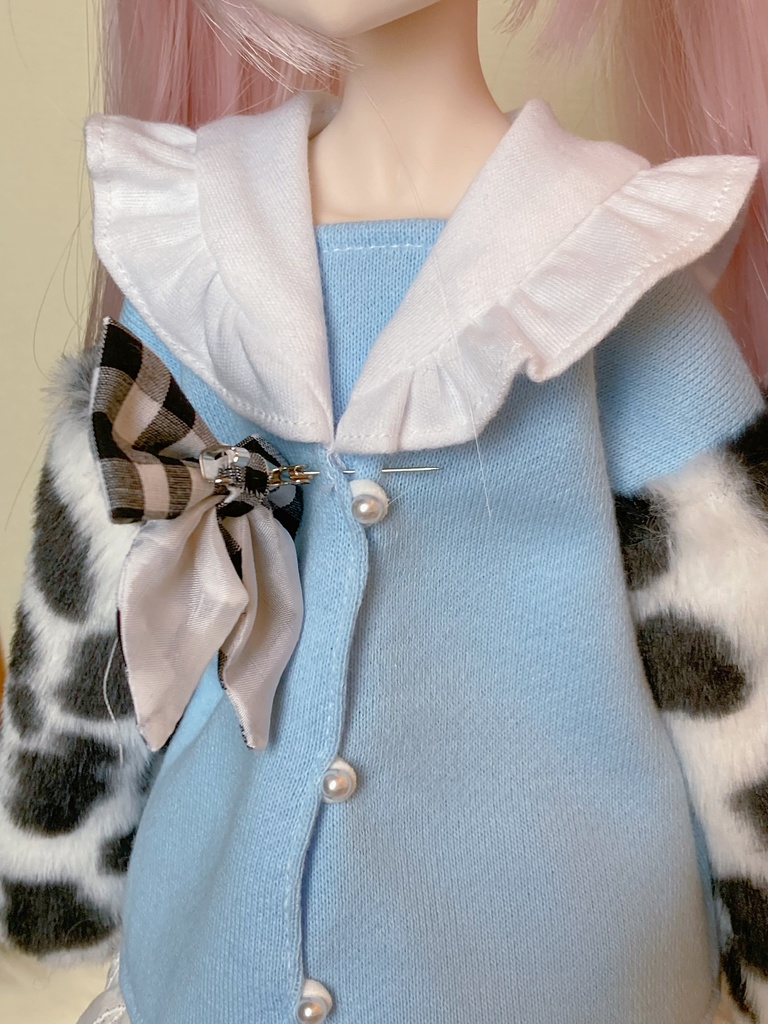 お袖もふもふ♡ダルメシアン柄セーラーワンピ