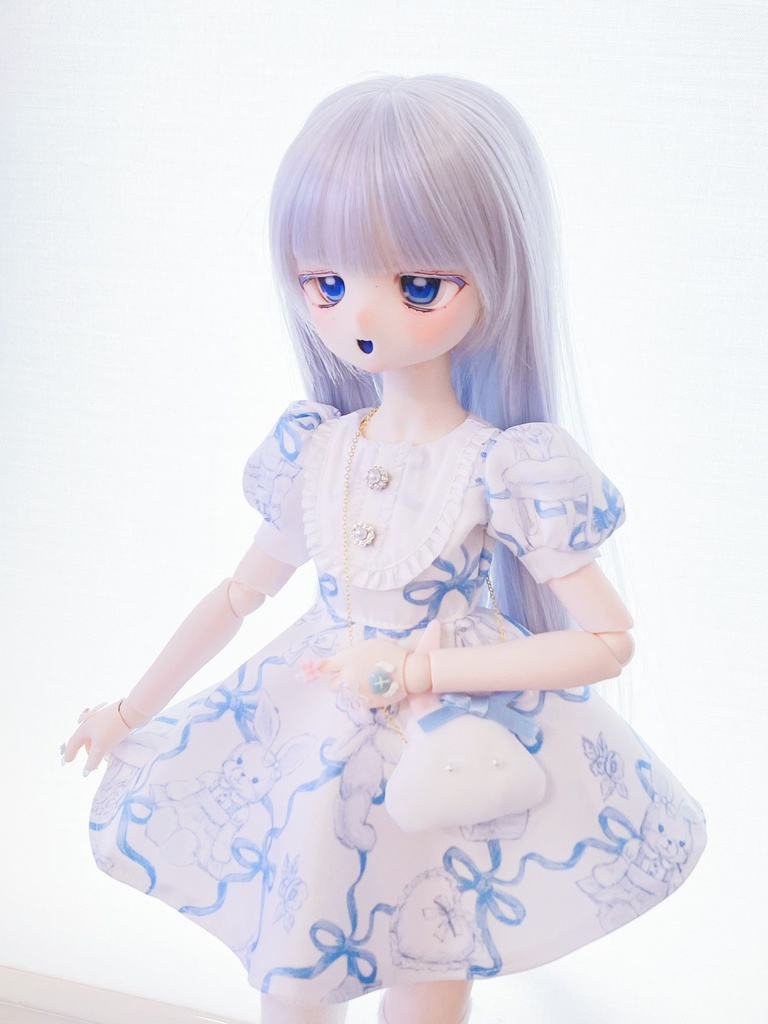 【即納】うさりぼん柄のお嬢様ワンピース.⋆𝜗𝜚𓈒ㅤ⋆