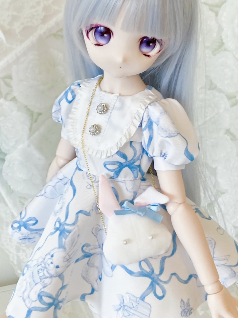 【即納】うさりぼん柄のお嬢様ワンピース.⋆𝜗𝜚𓈒ㅤ⋆