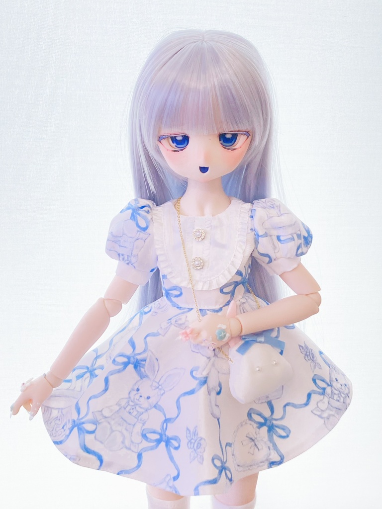 【即納】うさりぼん柄のお嬢様ワンピース.⋆𝜗𝜚𓈒ㅤ⋆