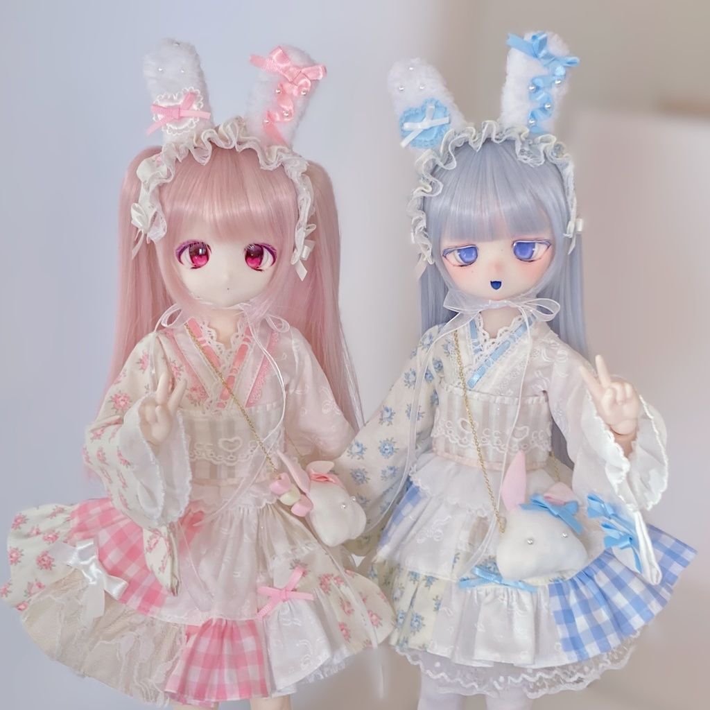 【即納】白うさぎのアシメ浴衣セット🐰🤍