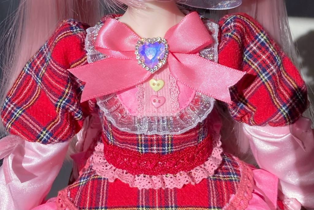 ときめきハートのらぶりー赤チェックワンピース♡