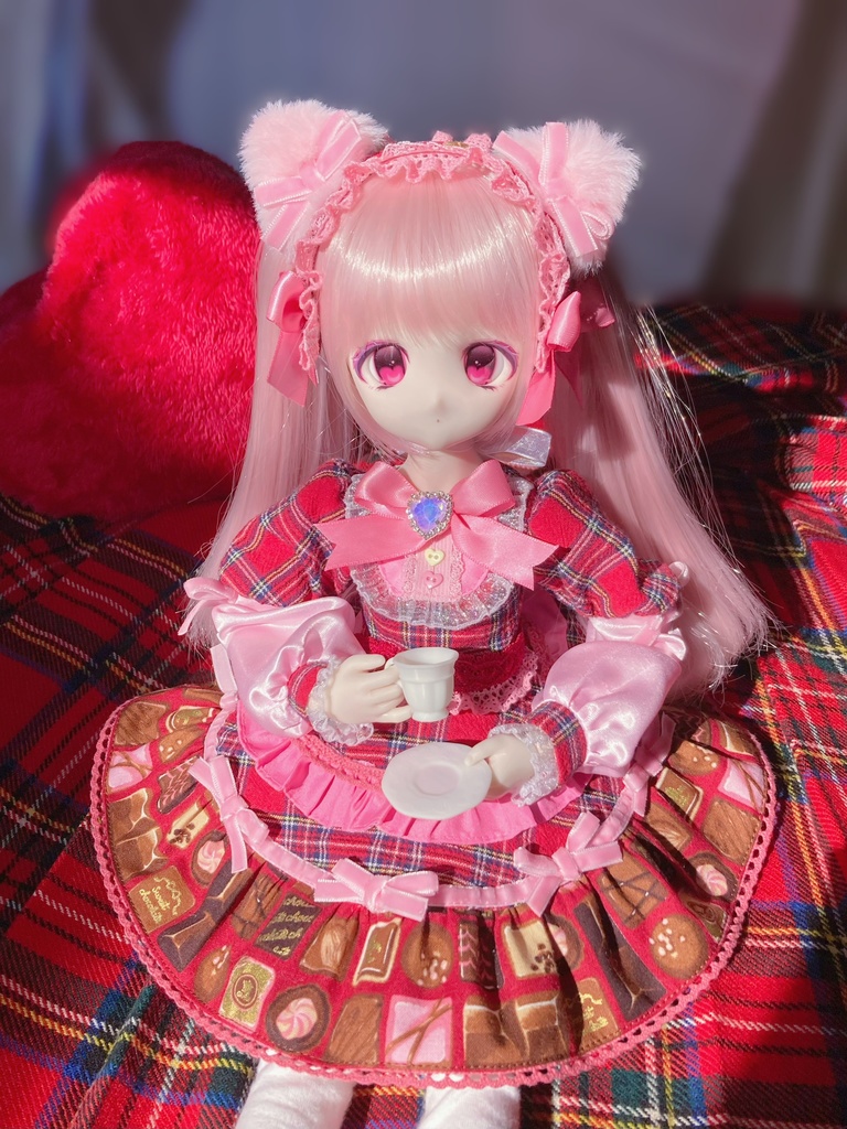 ときめきハートのらぶりー赤チェックワンピース♡