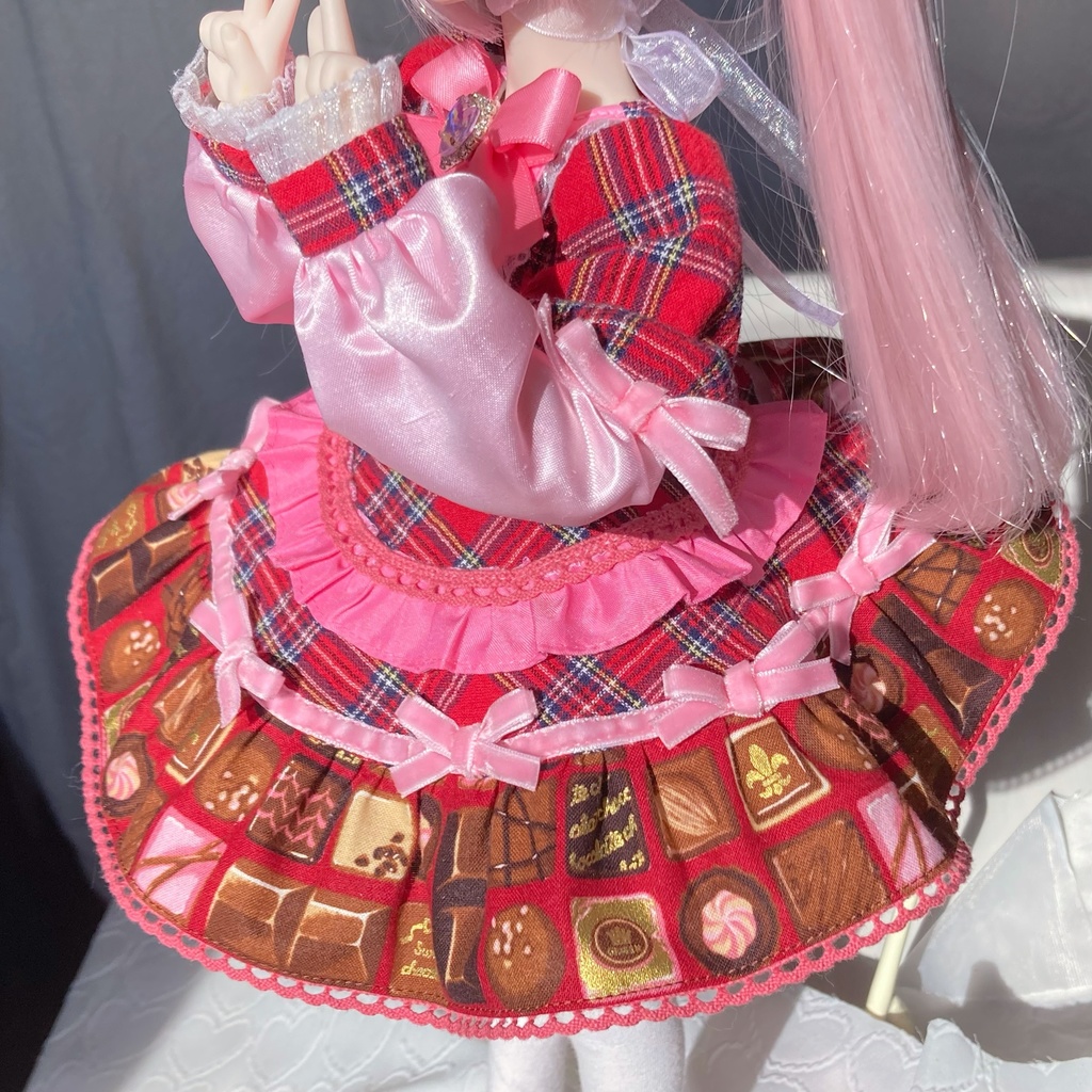 ときめきハートのらぶりー赤チェックワンピース♡