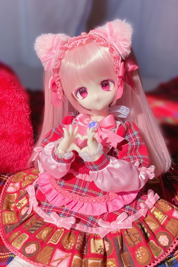 ときめきハートのらぶりー赤チェックワンピース♡