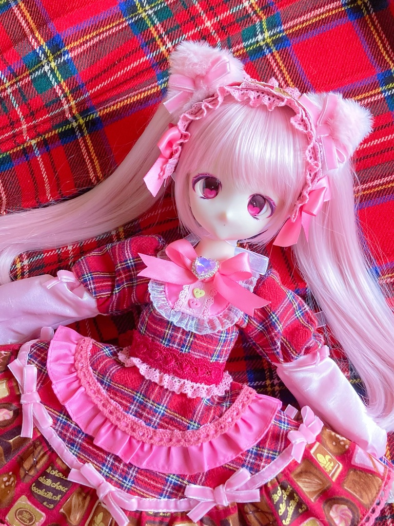 ときめきハートのらぶりー赤チェックワンピース♡