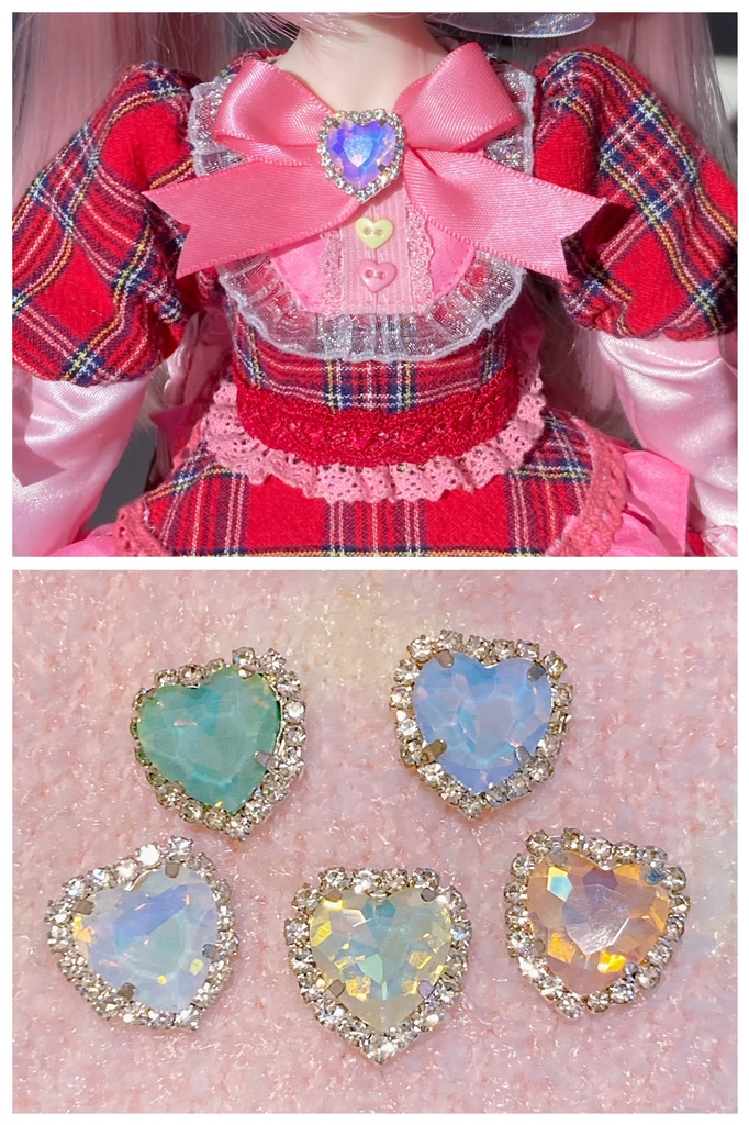 【受注】ときめきハートのらぶりー赤チェックワンピース♡