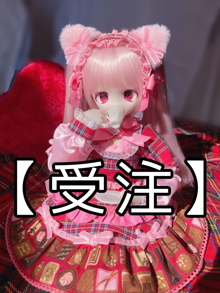 【受注】ときめきハートのらぶりー赤チェックワンピース♡