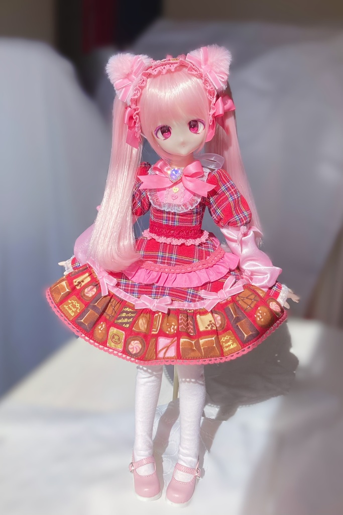 【受注】ときめきハートのらぶりー赤チェックワンピース♡