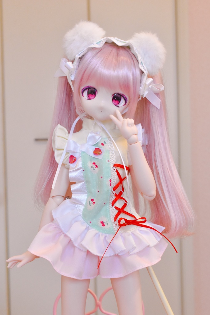 【再販】ぷりちー♡アシメ服 ちぇりー×赤リボン