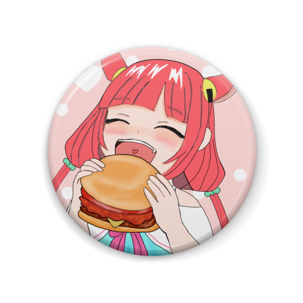 めんだこちゃん ハンバーガー缶バッジ