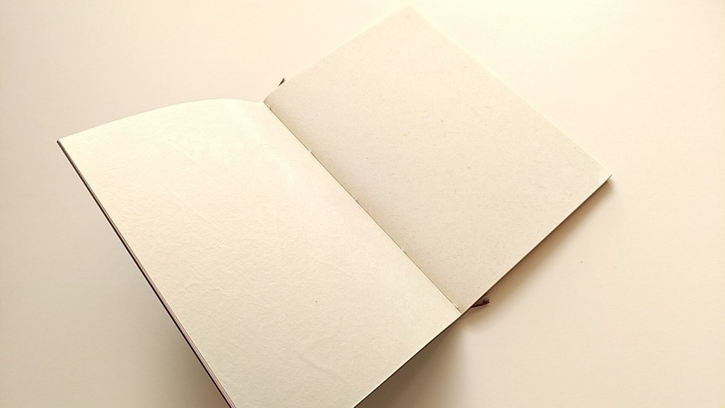 ✒A6ノート「こげちゃったハンバーグ…」【紙たくさん!ノート】