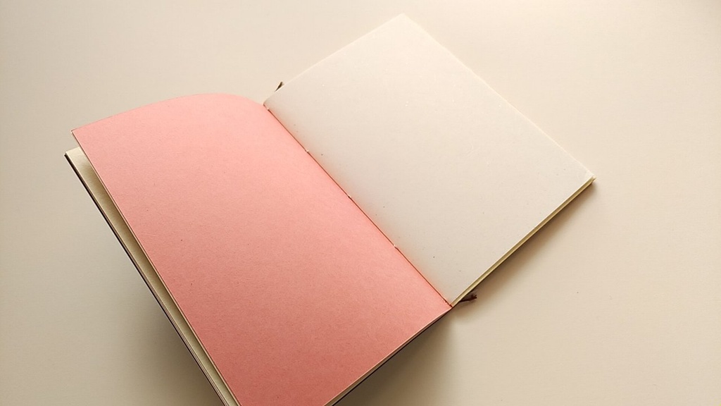 ✒A6ノート「こげちゃったハンバーグ…」【紙たくさん!ノート】