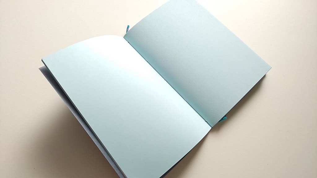 【Passport 薄ブルー64P】紙たくさん! ブルーグレー+水