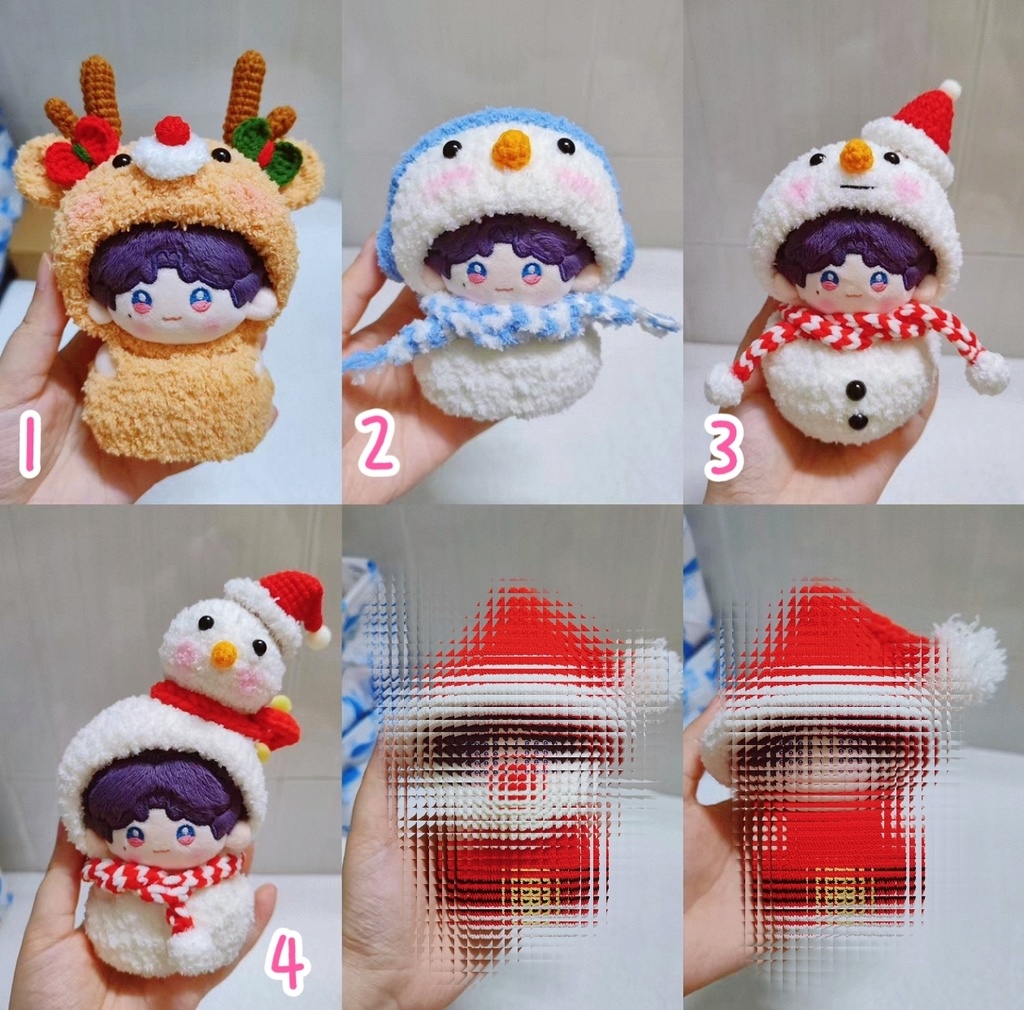 【手作りクリスマスセット】ねんどろいど 対応 10cm綿毛人形用 服セット在庫あり