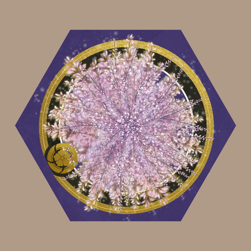 刀剣男士が見守る折りたたみ傘（内側印刷）へし切長谷部