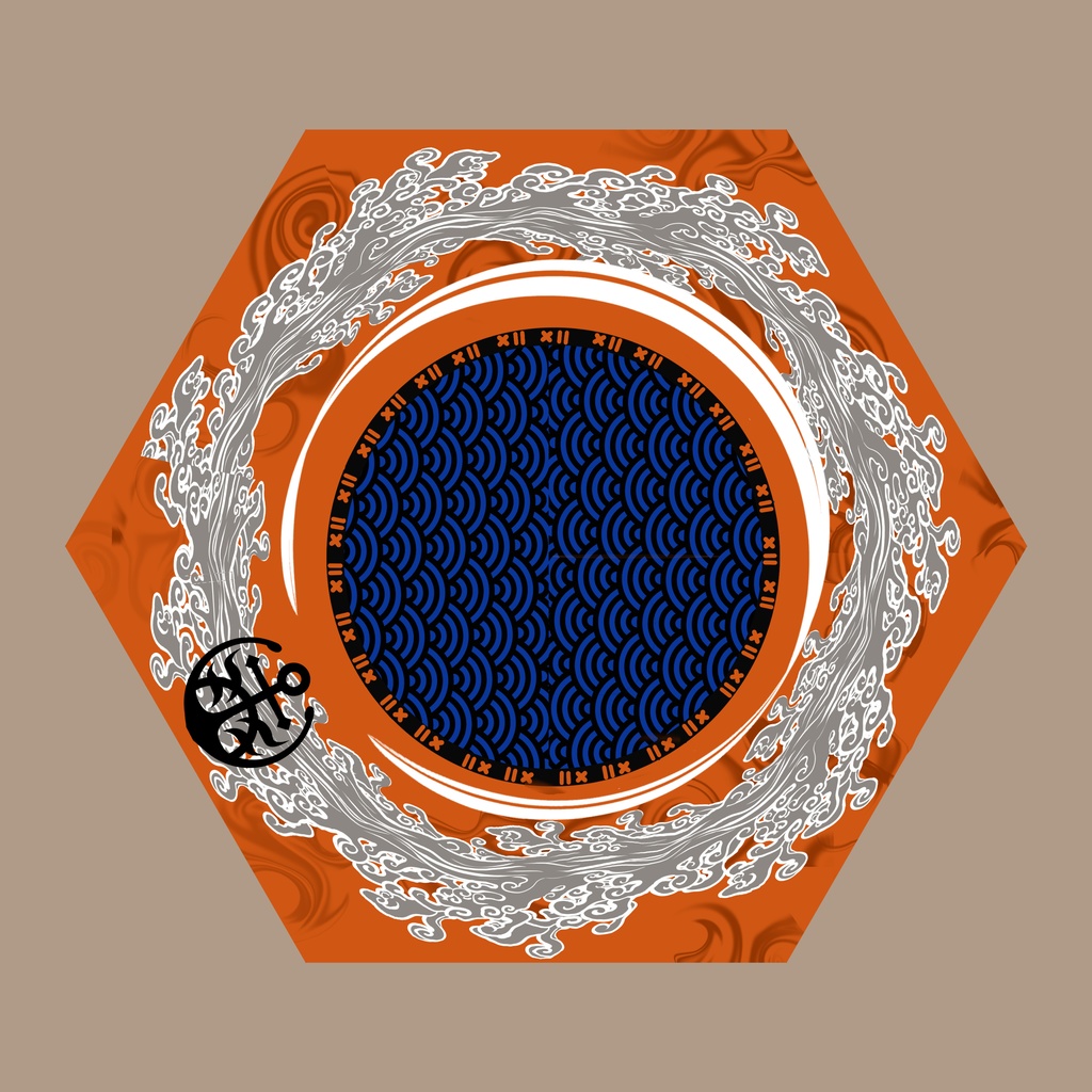 刀剣男士が見守る折りたたみ傘（内側印刷）陸奥守吉行