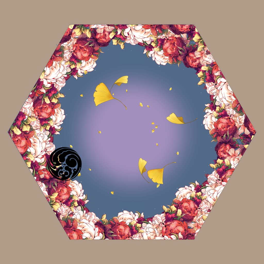 刀剣男士が見守る折りたたみ傘（内側印刷）歌仙兼定