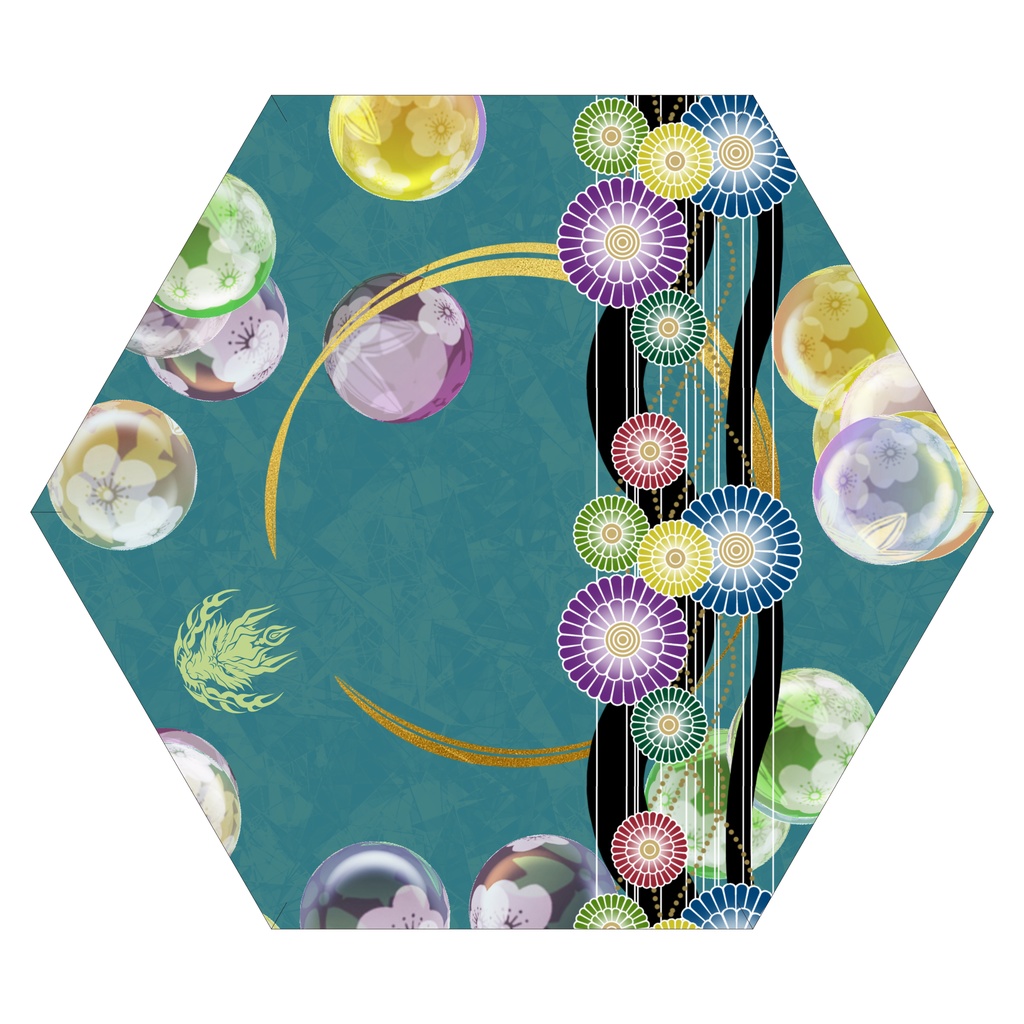 刀剣男士が見守る折りたたみ傘（内側印刷）小竜景光