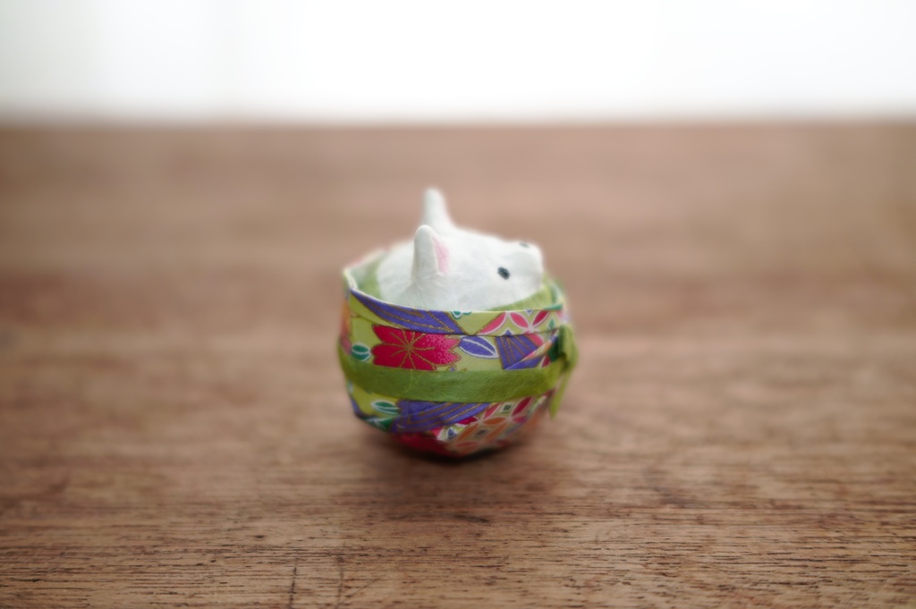 着物ねこ張子人形 / Kimono cat Roly-Poly