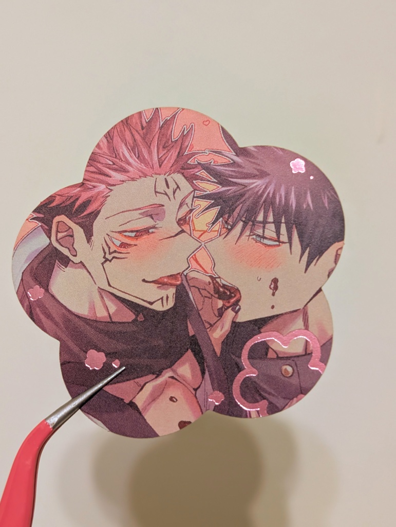 伏宿 花型箔押しシール