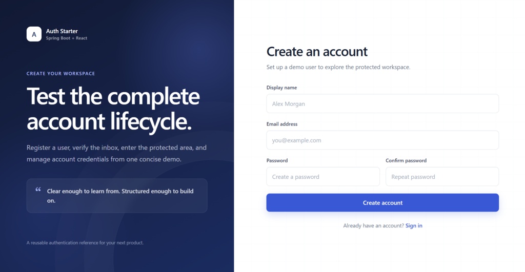 Spring Boot Auth Starter 1.0.0|Spring Boot+React認証スターター