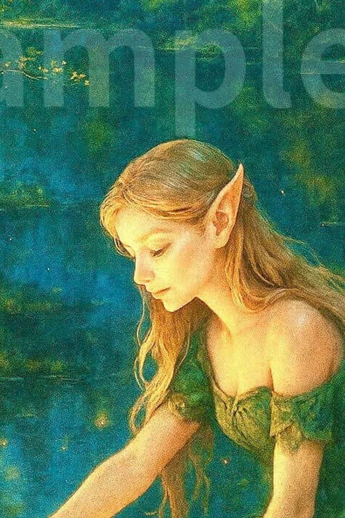 星降る湖畔で月の精霊に触れる