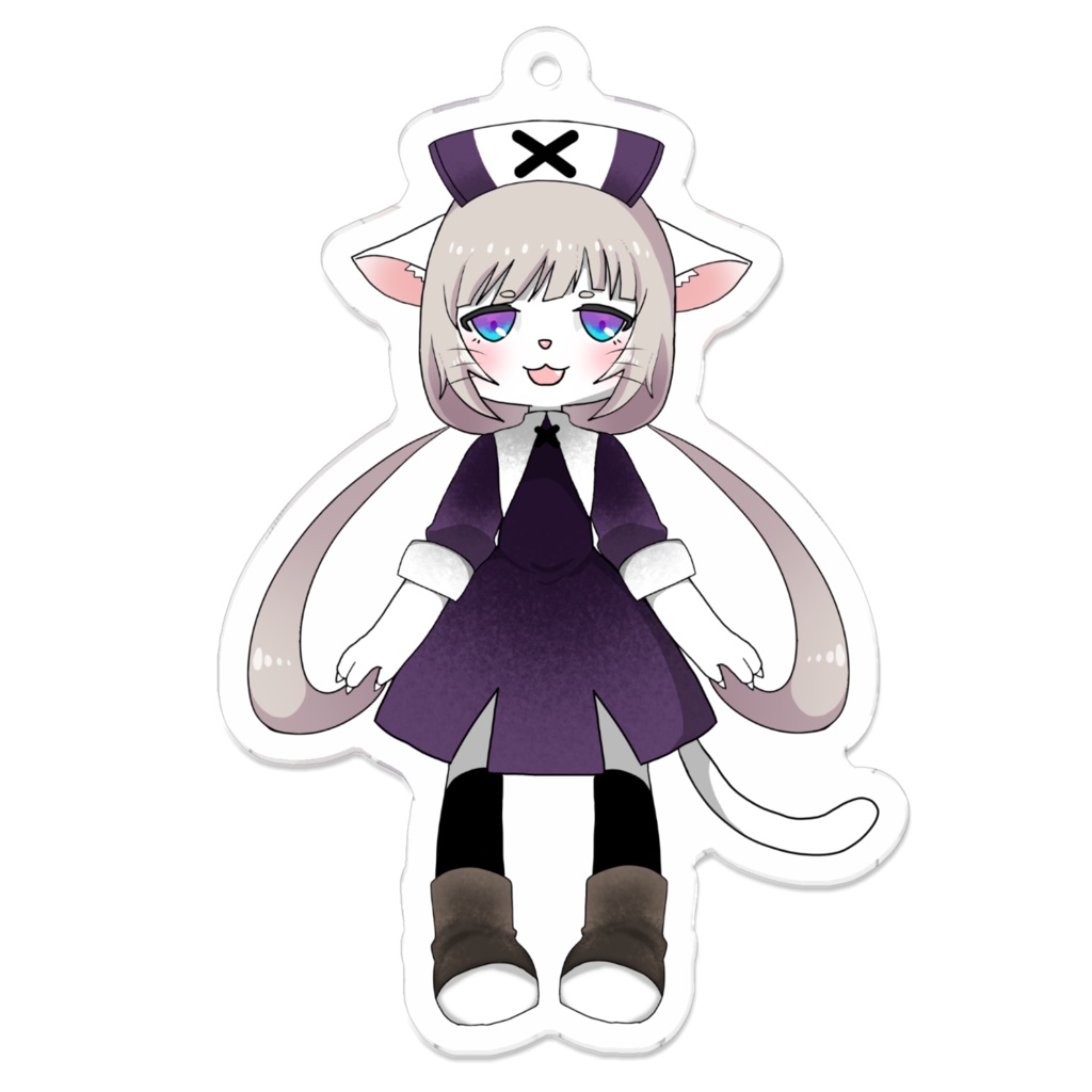 メス猫のアクリルキーホルダー