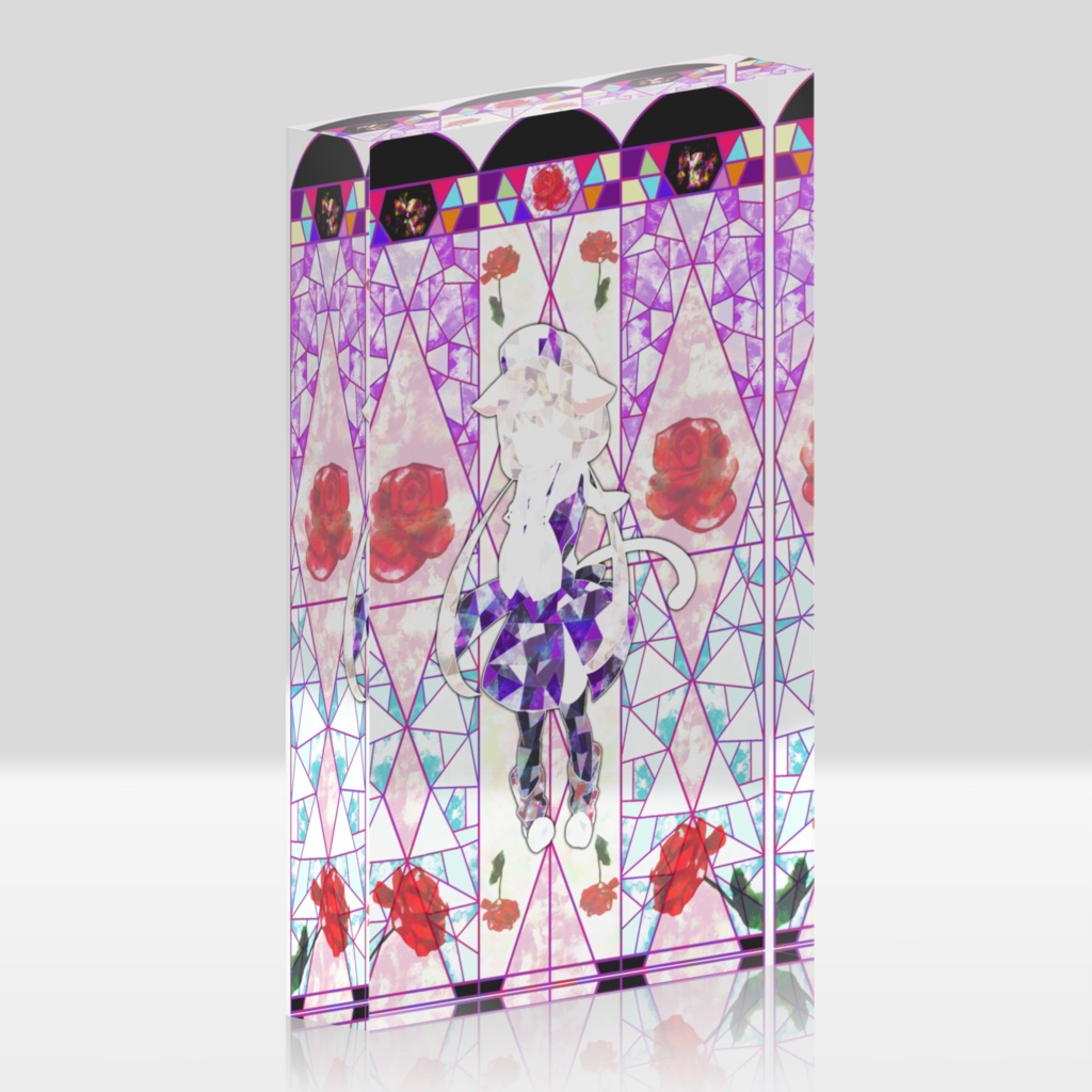 二周年記念ステンドグラス風アクリルブロック