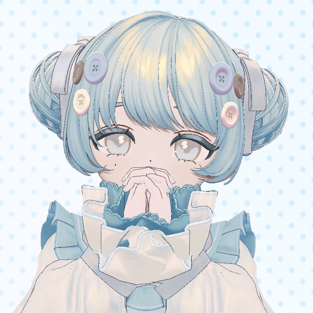 ボタンいっぱいヘアアクセ