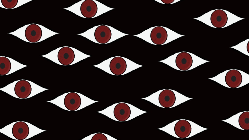 【TRPG/配信素材】目玉がこちらを覗いているホラー演出素材!全5種APNG&MP4【ココフォリア・MV・配信向け】