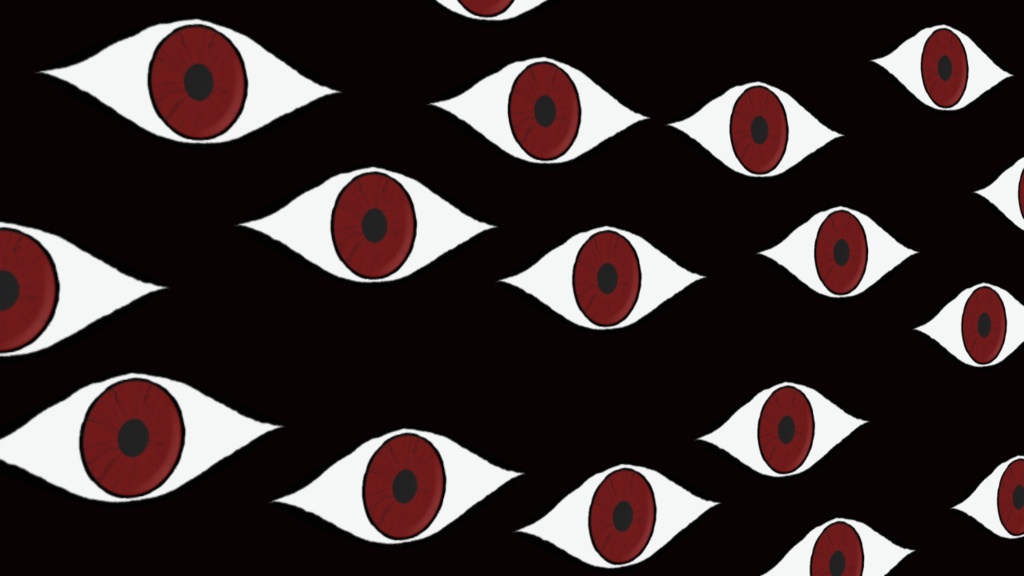 【TRPG/配信素材】目玉がこちらを覗いているホラー演出素材!全5種APNG&MP4【ココフォリア・MV・配信向け】